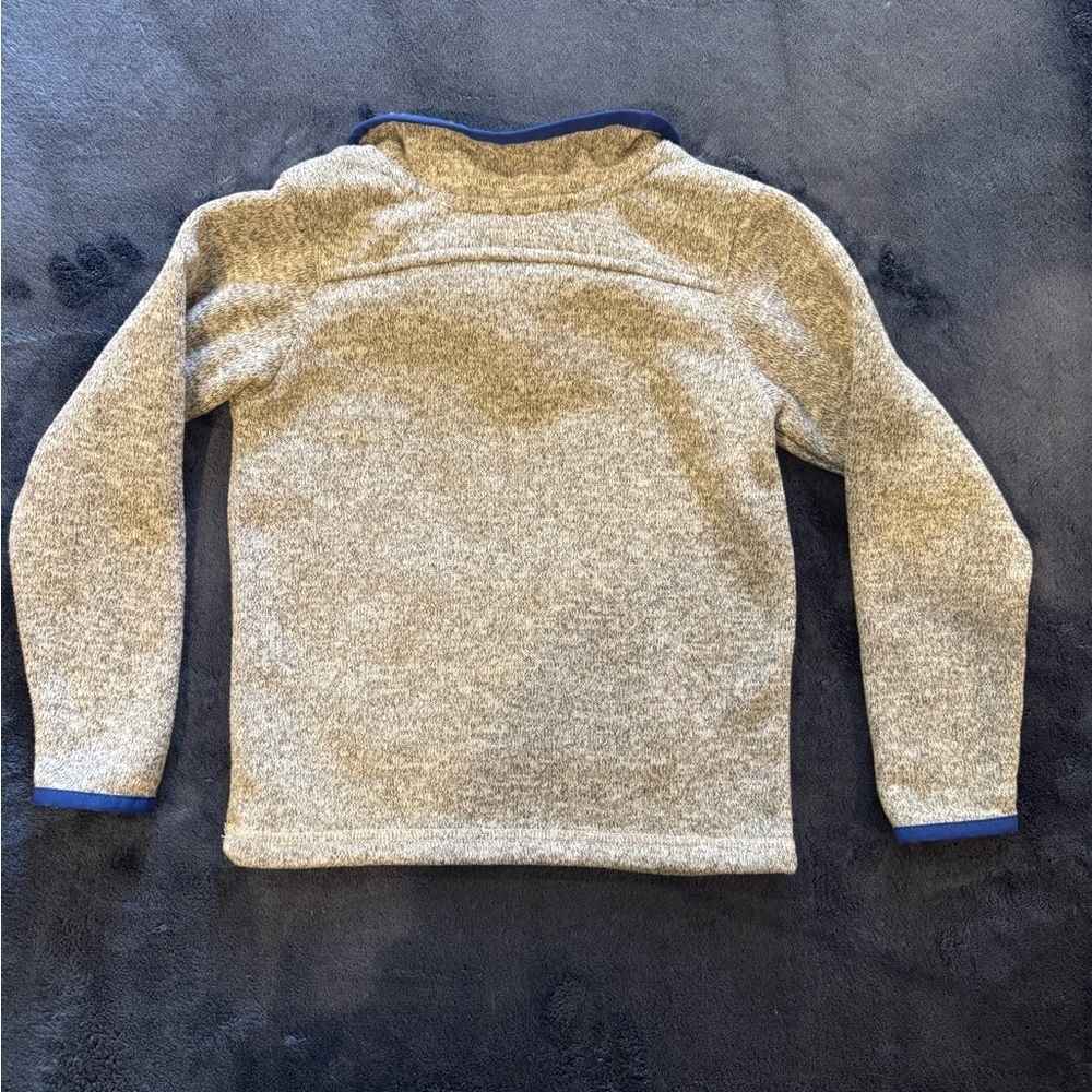 Lands' End Kids Zip Up Sweater - Gray and Blue - Picture 5 of 9